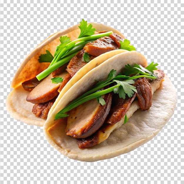 PSD peking duck pancakes isolated on transparent background