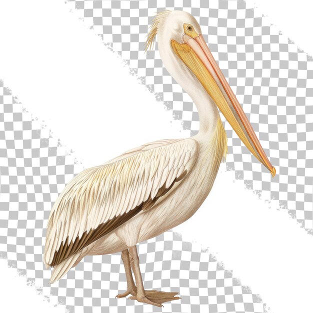 PSD a pelican with a long beak is shown on a white background