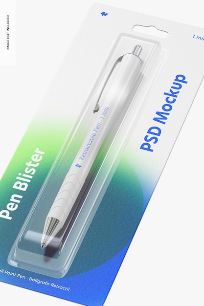 Pen Blister Mockup, Close Up