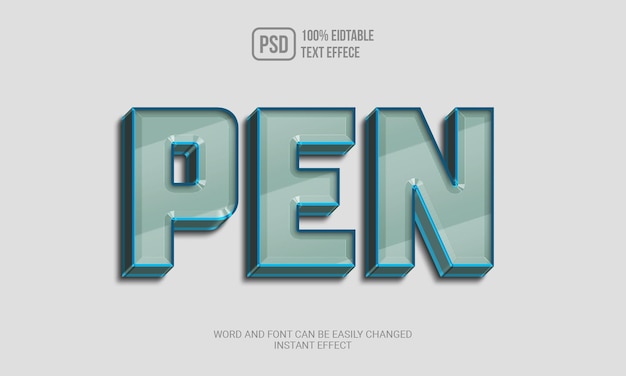 Pen editable text effect