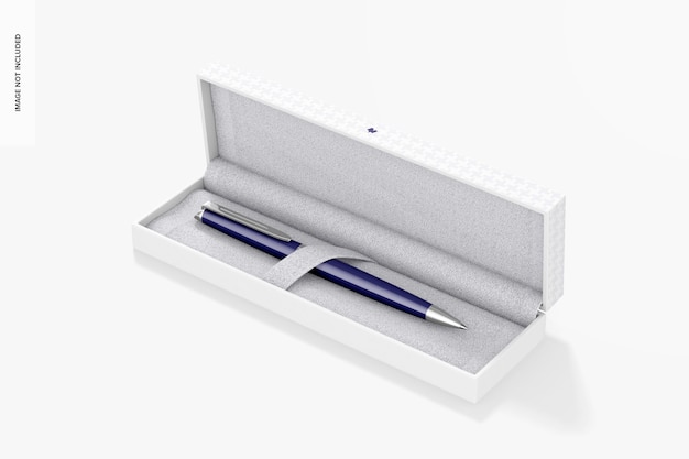 Pen In Gift Box Mockup, Opened