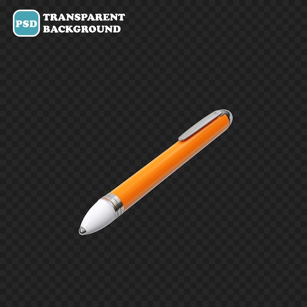 pen icon isolated 3d render illustration