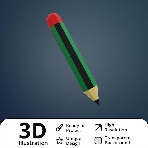 Pencil 3D Illustration