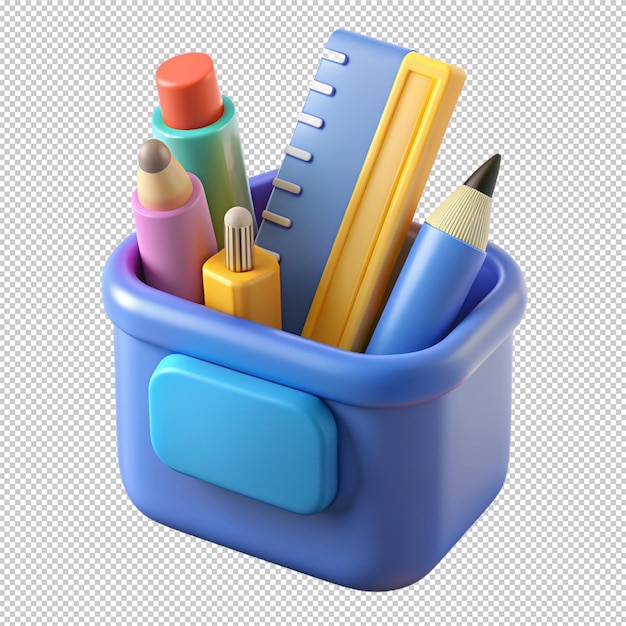 Pencil case 3d education school icon object