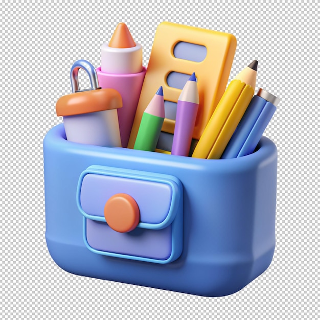 Pencil case 3d education school icon object