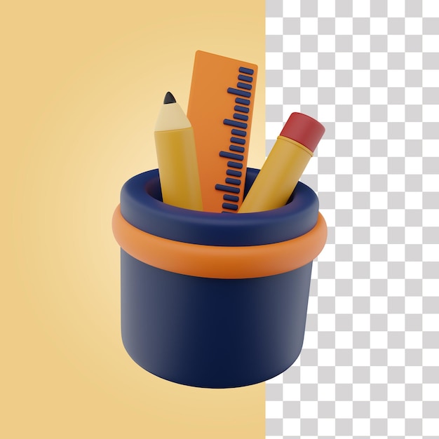 Pencil case 3d icon