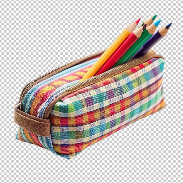 PSD pencil case on transparent background