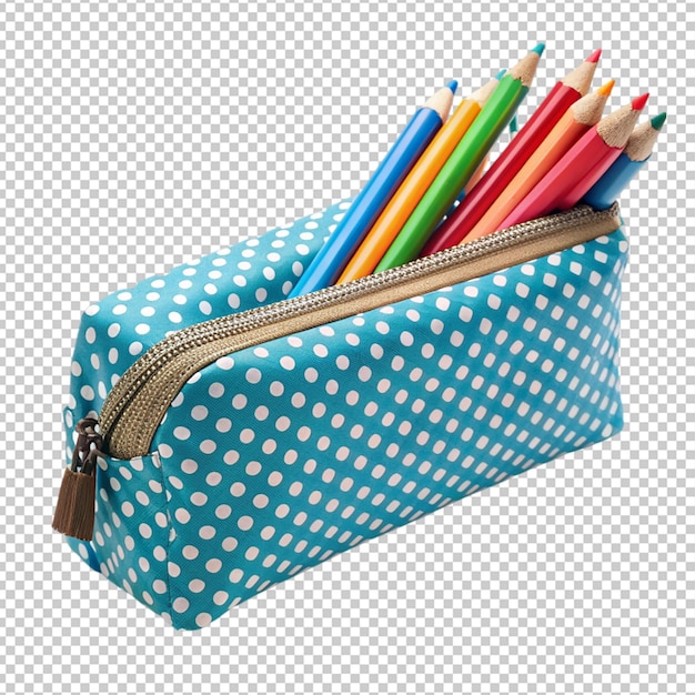 PSD pencil case on transparent background