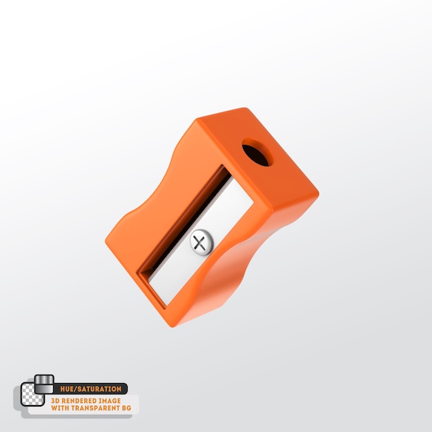 pencil sharpener 3D icon Illustration Isolated on white as  educational material