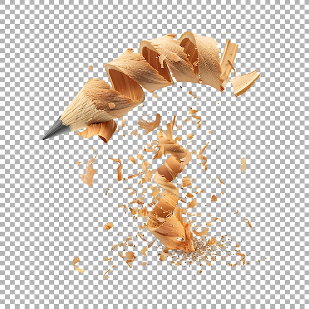 Pencil and shavings on Transparent Background Ai Generated