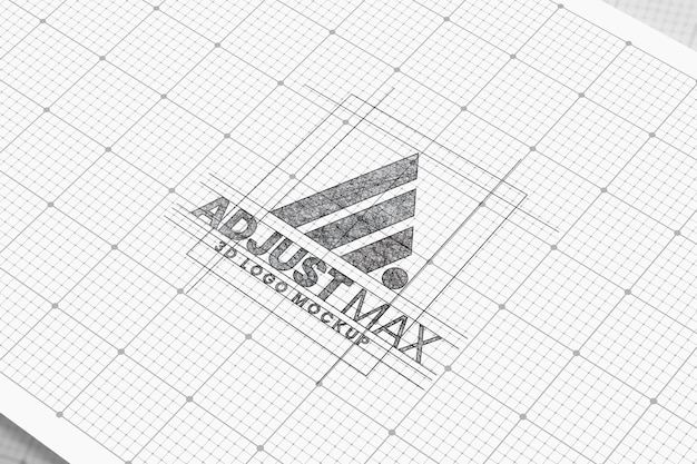 Pencil Sketch Logo Mockup Template