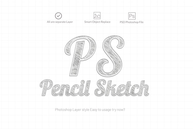 Pencil Sketch Photoshop Text Effect