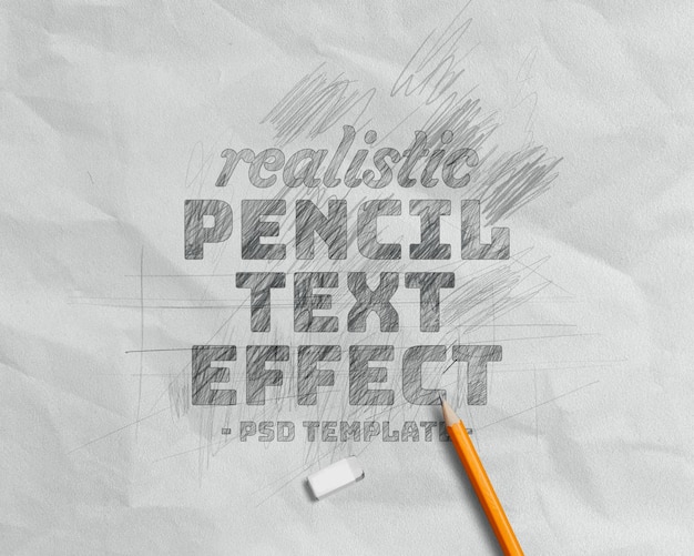 PSD pencil sketch text effect