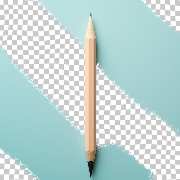 a pencil stands in front of a blue background with a white and black checkered pattern.