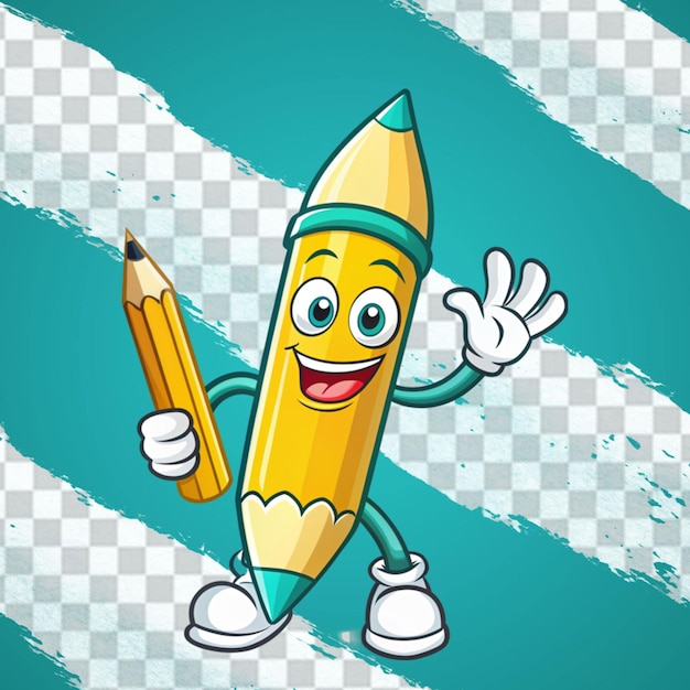 PSD a pencil with a face on it that has a smile on it