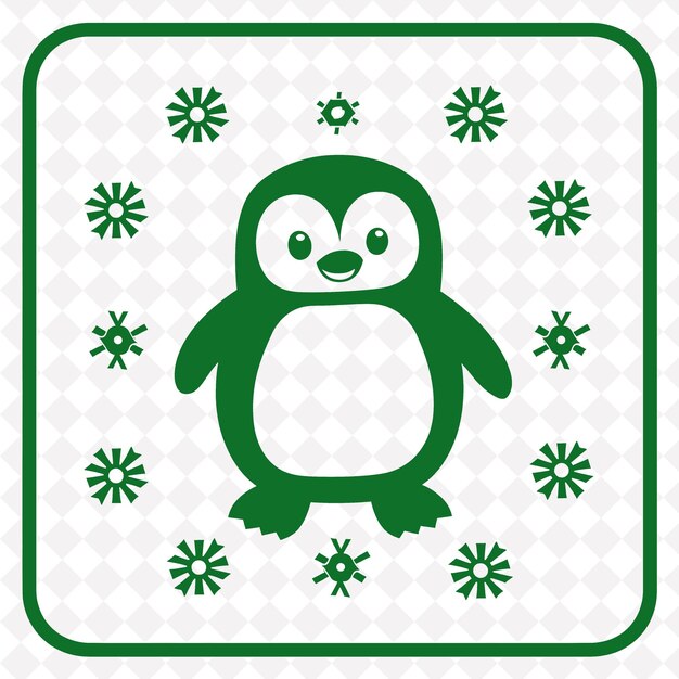 Penguin Icon Waddling Emblem With Icy Border Playful Penguin Illustration Animal Vector Art Design