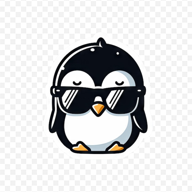 PSD a penguin wearing sunglasses with a penguin on it