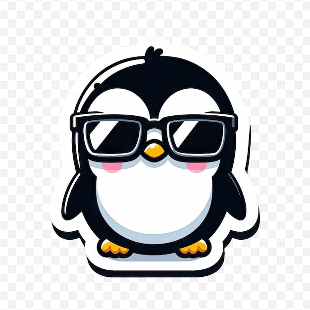 PSD a penguin with glasses that says quot penguin quot on it