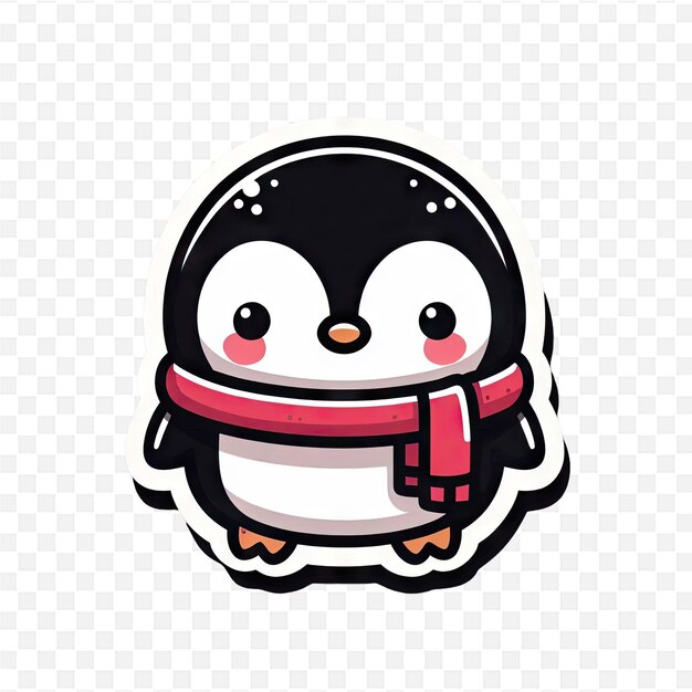 PSD a penguin with a scarf and a scarf on it