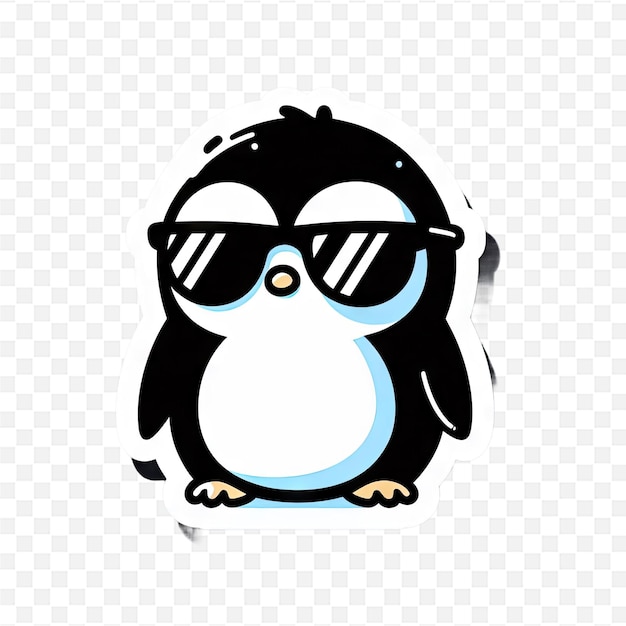 PSD a penguin with sunglasses and a pair of sunglasses