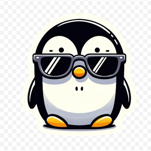 PSD a penguin with sunglasses and a penguin on it