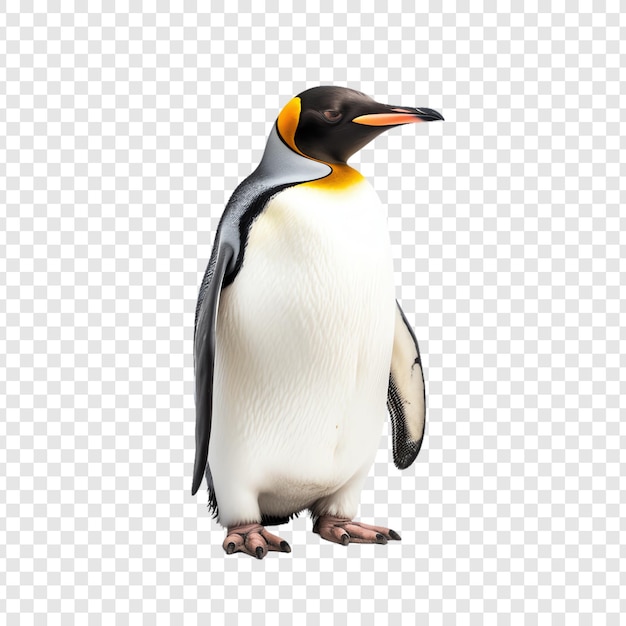 PSD a penguin with a yellow beak and a black and white background