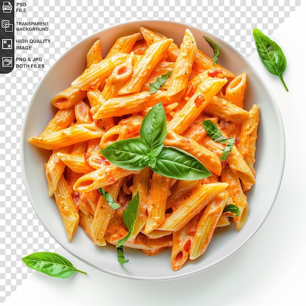 Penne pasta with bolognese sauce parmesan cheese and basil