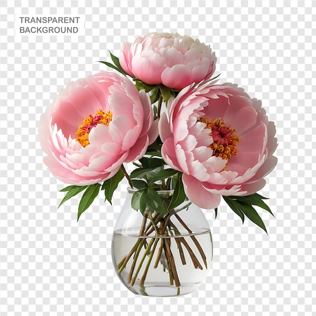 Peony element in PNG format with transparent background