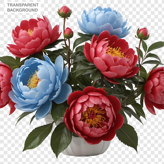 Peony element in PNG format with transparent background