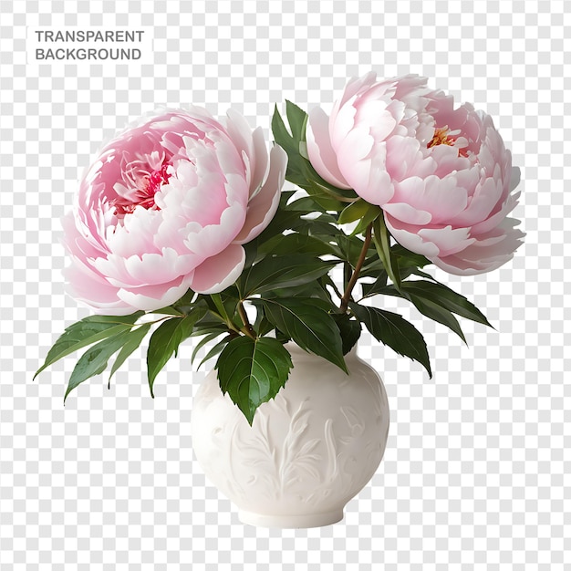 Peony element in PNG format with transparent background