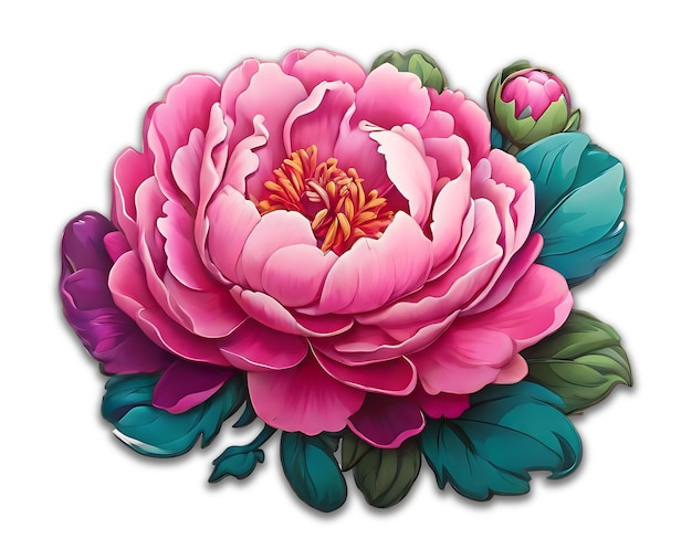 Peony Flower Illustration PSD