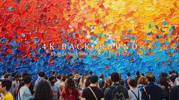 PSD people admiring a colorful mosaic art