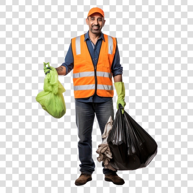 PSD people doing garbage collection volunteer charity adult white background portrait