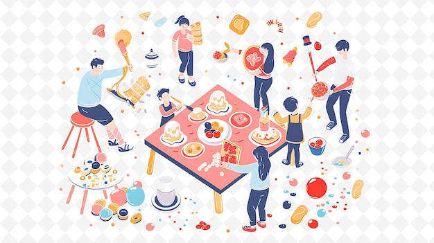 People Enjoying Chinese Sugar Painting Design Is Sweet and C Chinese Festival Illustration Theme