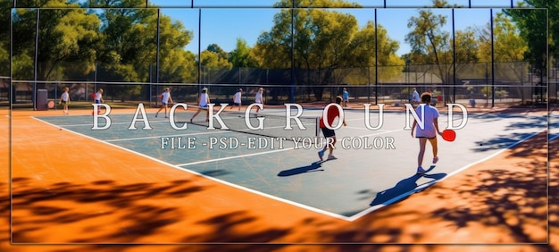 People Playing Pickleball on a Sunny Day