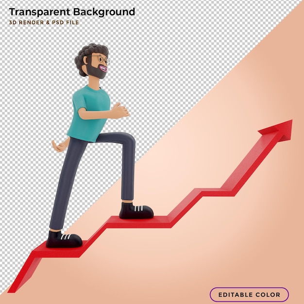 People run to their goal on the stairs , move up motivation, the path to the target's achievement. 3D illustration