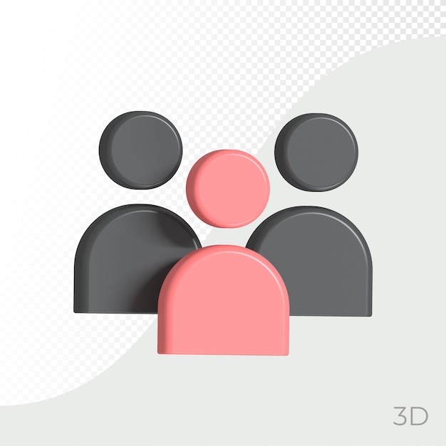 People symbol isolated render for UI