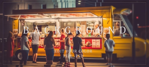 PSD people waiting in line at a food truck