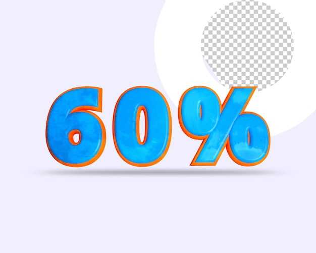 Percent 3d rendering texts effect