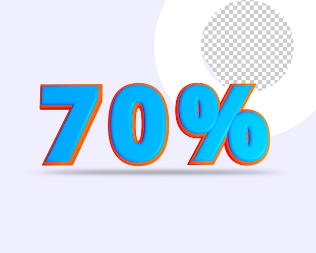 Percent 3d rendering texts effect