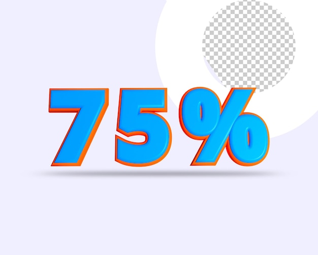 Percent 3d rendering texts effect