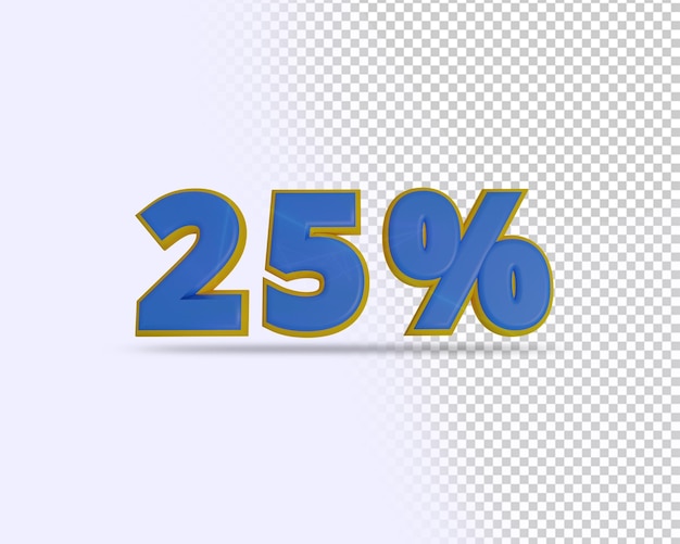 Percent 3d rendering texts effect