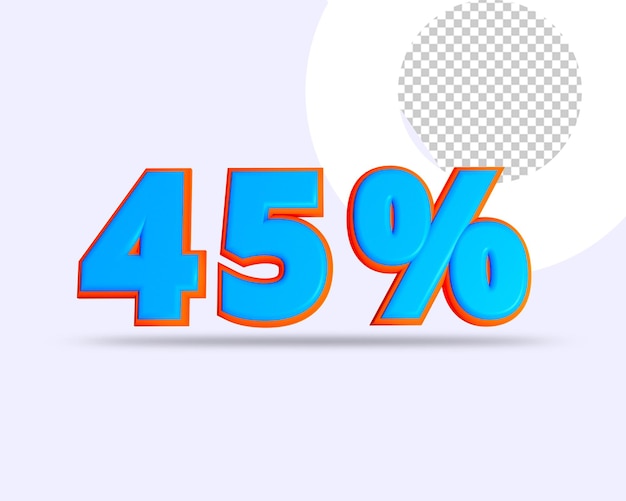 Percent 3d rendering texts effect