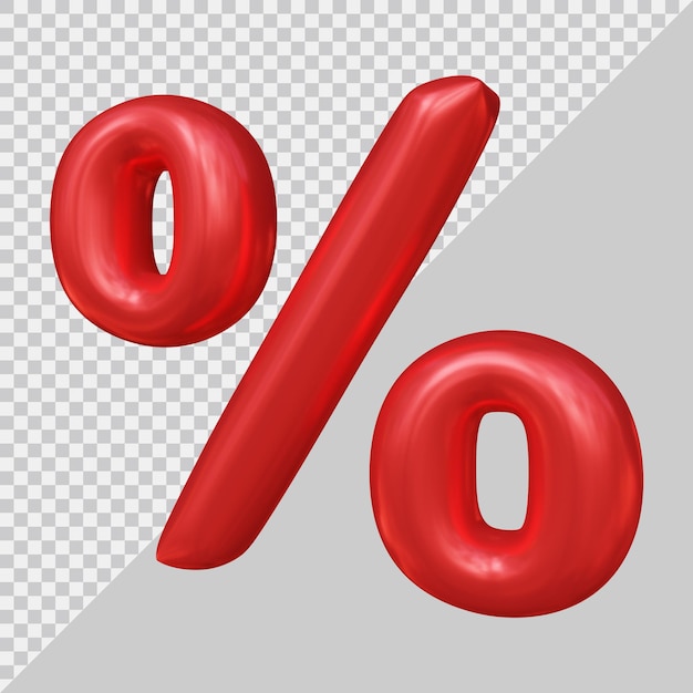 Percent symbol in 3d render