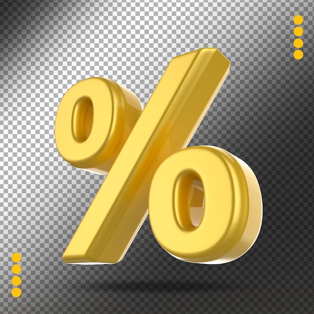 percentage gold luxury 3d render