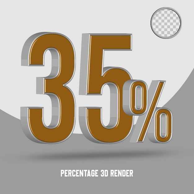 PERCENTAGE  NUMBER 3D RENDER GOLD SILVER STYLE