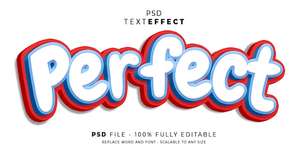 Perfect 3d text style effect template