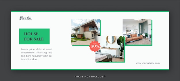 Perfect and modern home sale cover banner template for real estate company