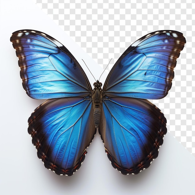 Perfect Pose Blue Morpho Butterfly transparent background