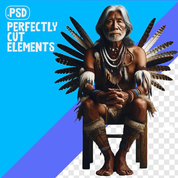 PSD perfectly cropped image of an aborigine